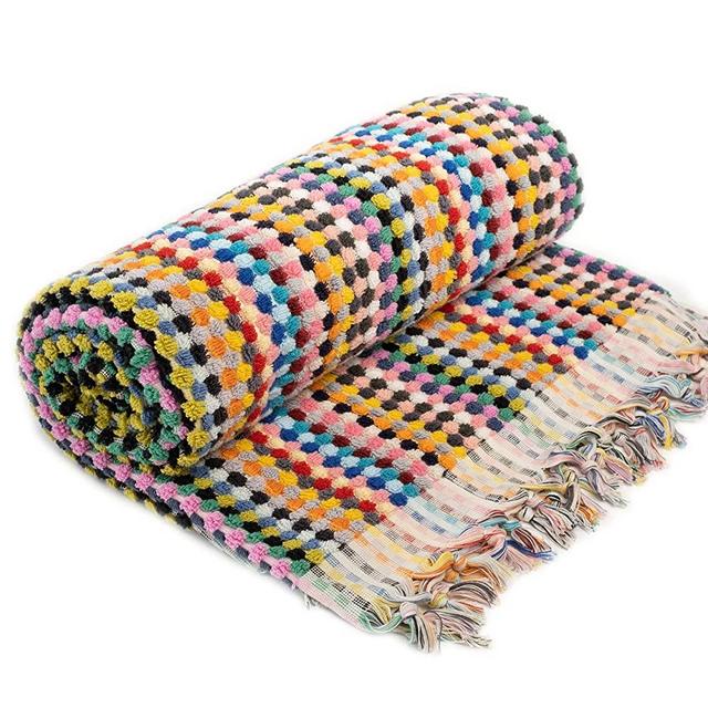 Organic Turkish Cotton Bath Towels for Bathroom | 35 x 70 Inches | Large Soft Plush Fluffy Highly Absorbent Towels for Kitchen, Hand and Face (Rainbow, Bath Towel)