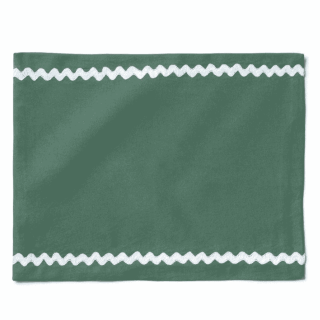 ZigZag Hand-Embroidered Placemat Green