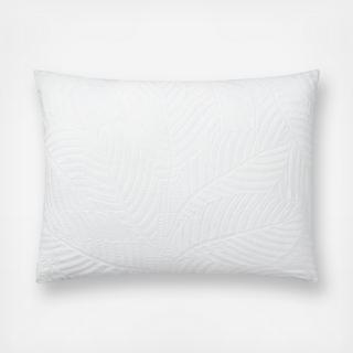 Corrine Leaf Embroidery Throw Pillow with Pillow Insert