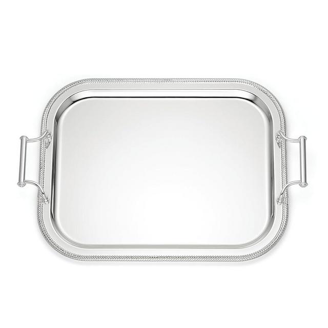 Reed & Barton Rectangle Silverplate Tray with Handles, 1 Count, Metallic