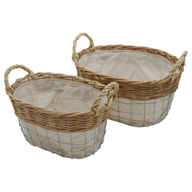 2 Piece Metal/Wire Basket Set