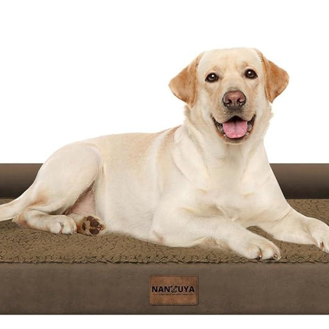 Large Dog Bed Orthopedic Washable: Beds Bolster XL Bed Large Big Dogs Egg Crate Foam Couch Sofa Waterproof with Removable Cover - Dark Coffee