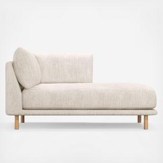 Wells Right-Arm Chaise with Natural Leg Finish