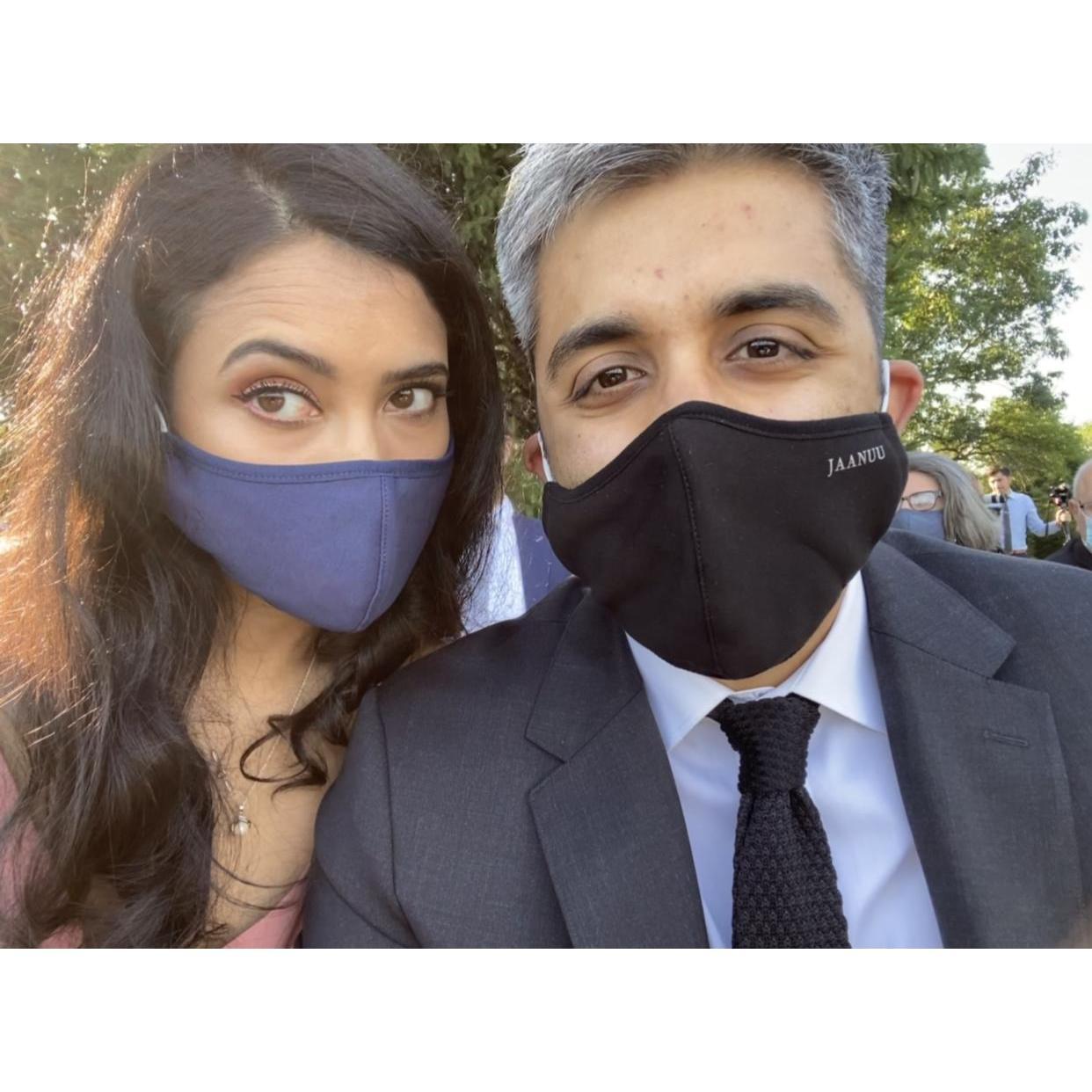 One of the many weddings we have been to together. Sandy thinks Bali is her best accessory.