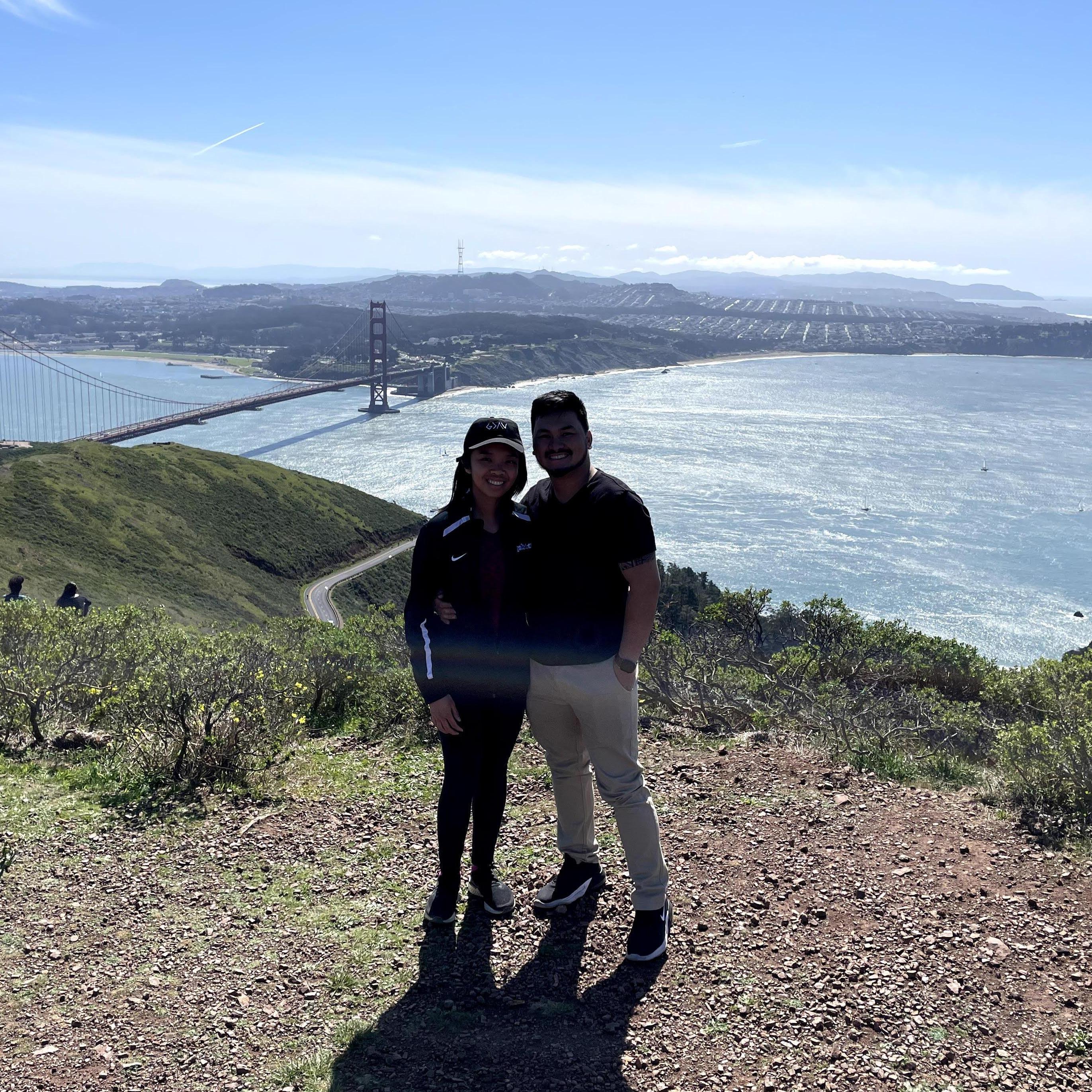 Our very first picture together - a stranger insisted that he take a picture of us!