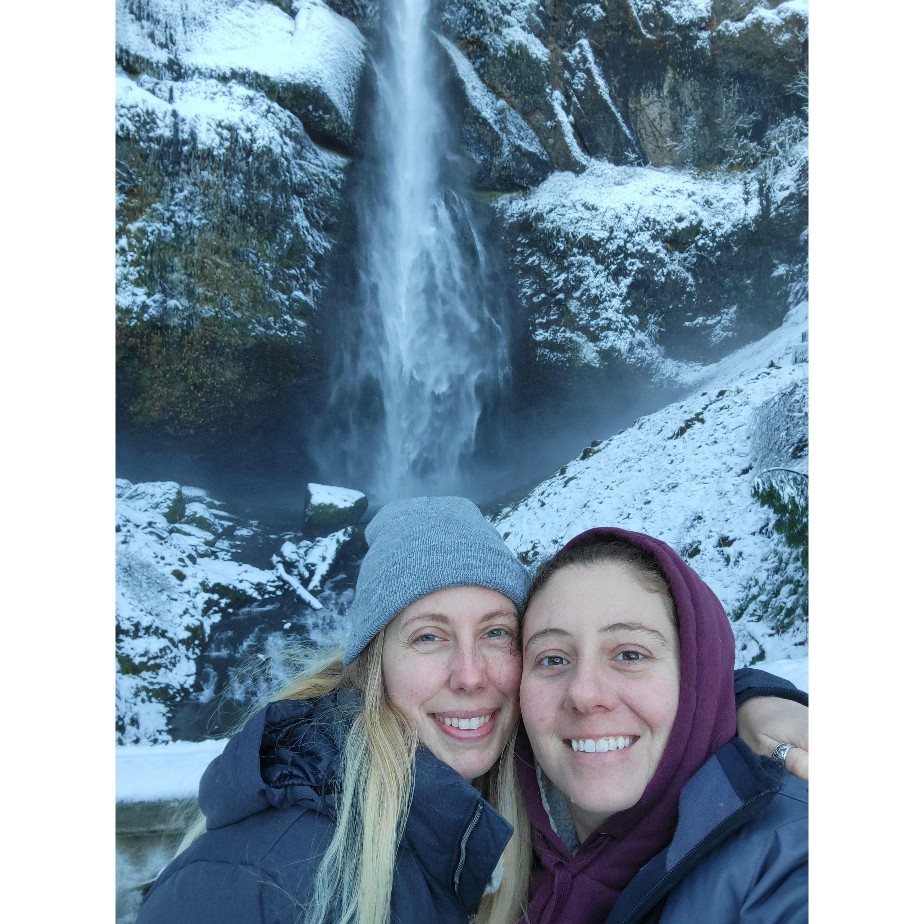 Multnomah Falls frozen wonderland