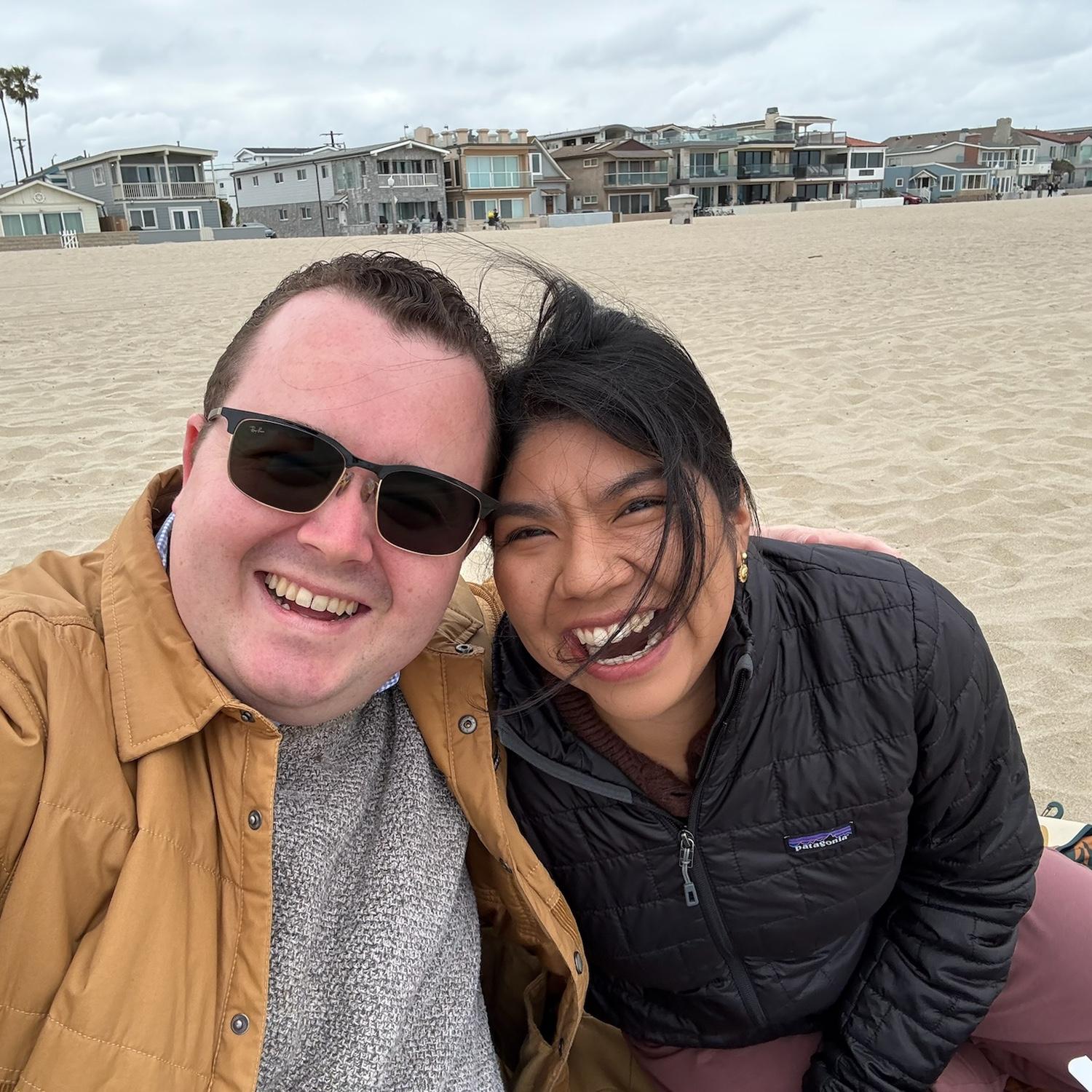 We had many, many beach picnics; the weather didn't stop us.