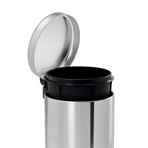 simplehuman Mini Round Step Trash Can, Stainless Steel, 4.5 L / 1.2 Gal