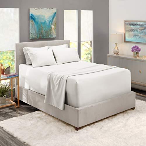 Nestl Extra Deep Pocket Sheets – White Deep Pocket Queen Size Sheet – Hotel Deep Bed Sheets - Deep Fitted Sheet Set - Super Deep Sheets fits 18 Inch to 24 Inches Mattress 6 Piece Queens Deep Sheet Set