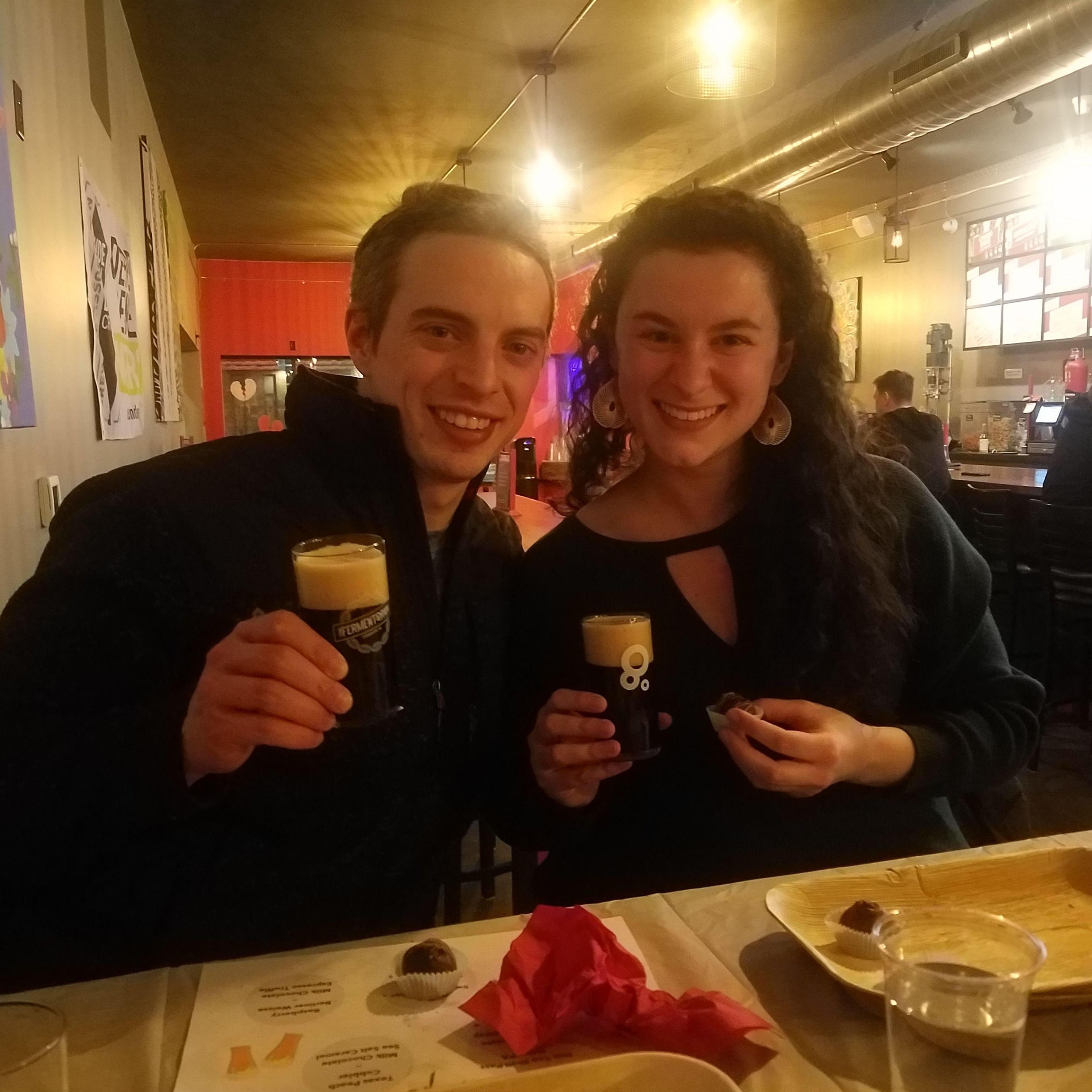 Celebrating our first Valentine's day (little did we know we'd be in it together for the long haul when the world shut down 4 weeks later 🙃)