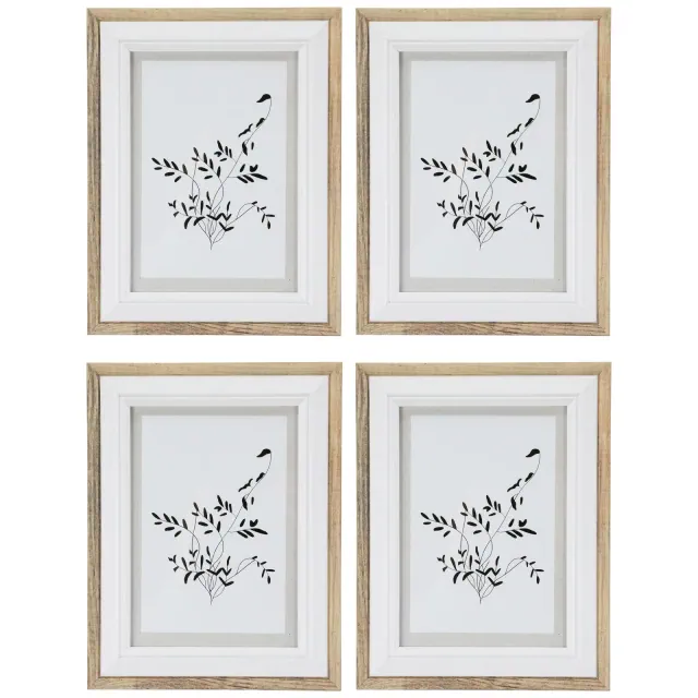 Northlight Wooden Picture Frames for 5" x 7" Photo - Natural and White - Set of 4