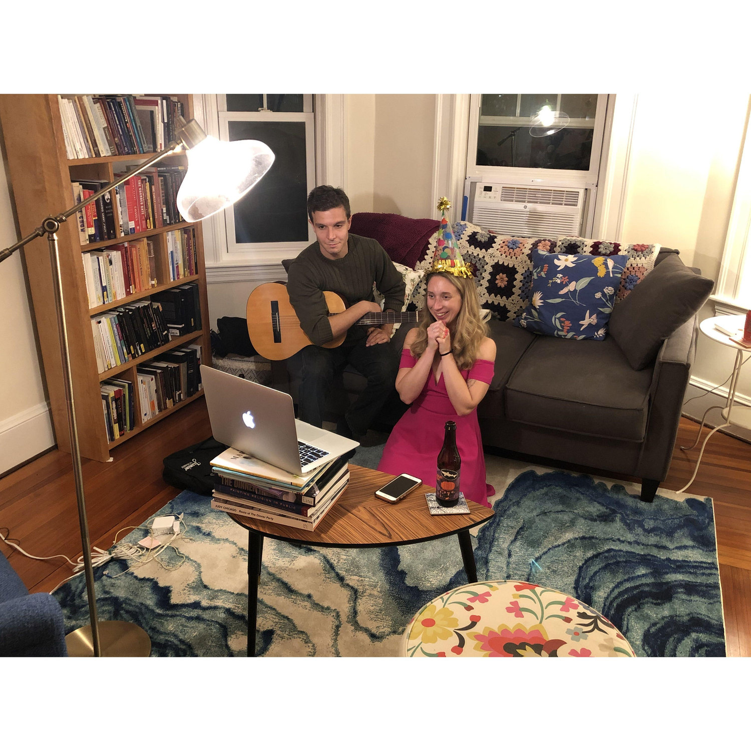 Meeting friends online for a Zoom Birthday Party/Talent show featuring original songs we wrote for one another "Solving Crimes, Solving Mysteries" and "Codzilla."
