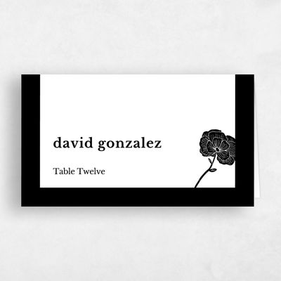 White Wedding Place Card - Catania