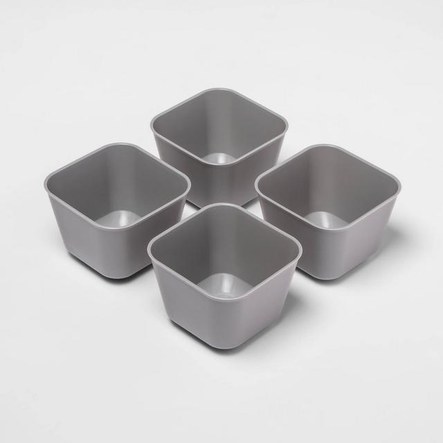 Small 4pk Storage Trays Gray Mist - Room Essentials™