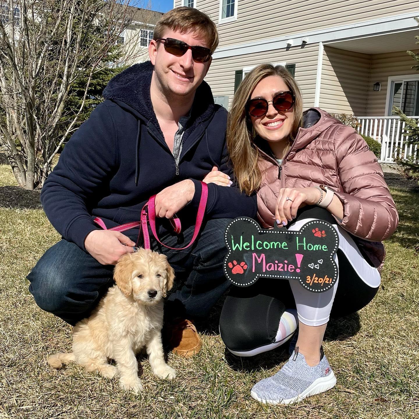 We brought home our goldendoodle Maizie this day!