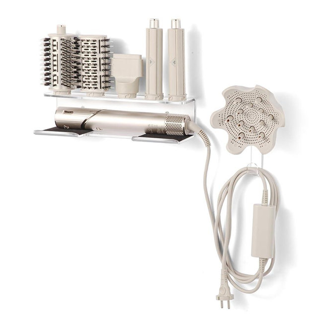 GENCAM Wall Mounted Holder for Shark Flexstyle, Acrylic Wall Mount Bracket Organizer for Shark Flex Style, Flex Style Holder with Cord Hanger for Accessories Curlers Brushes Diffuser and Attachments