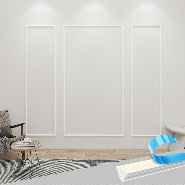 Maguesh Peel and Stick Wall Molding Kit, 3D Premade Accent Molding Decorative Strips for Interior Wall Moulding Decor, Self Adhesive Decorative Strips(2*(24"×88")+48"×88")
