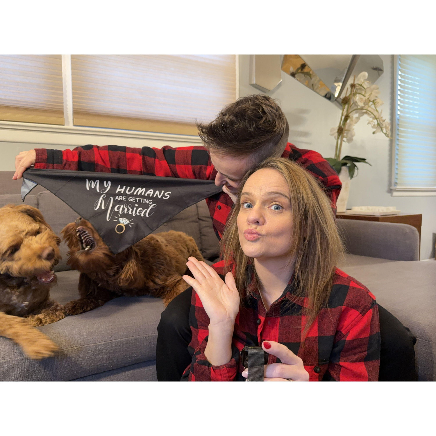 Trying to get an engagement shoot with our pups!