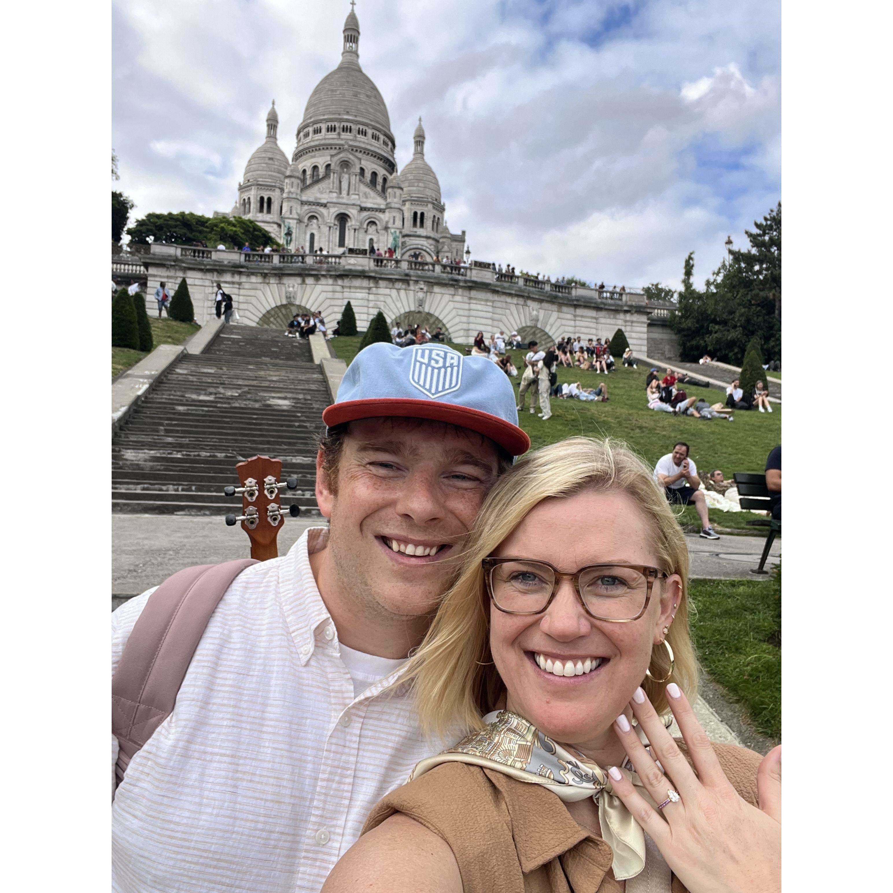 Their new favorite landmark in all of Europe is Le Sacre Coeur (aptly named to sound a lot like "Cor")