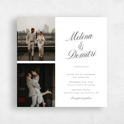 White Wedding Invitation - Mabel Square