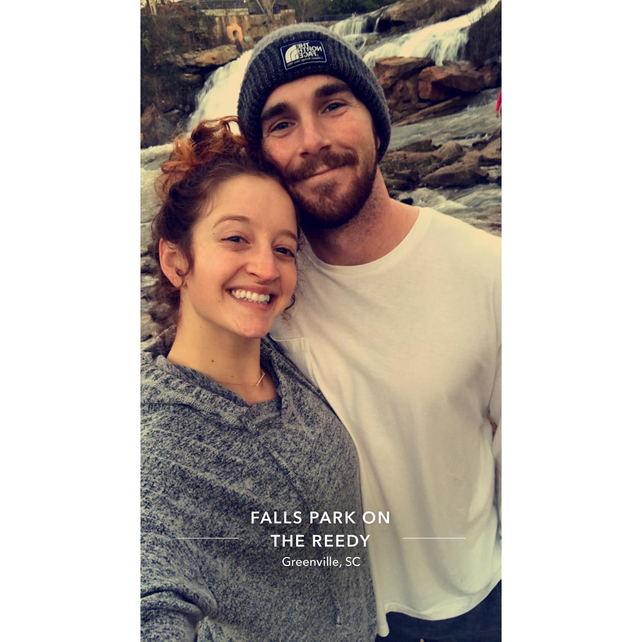 Exploring the falls in Greenville