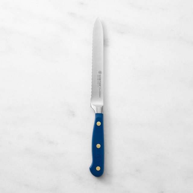 Wüsthof Classic Serrated Utility Knife, 5", Wild Blueberry