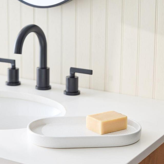 Speckled Stoneware Tray, White