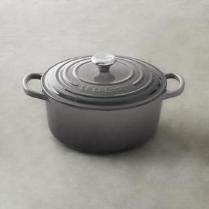 Le Creuset Signature Cast-Iron Round Dutch Oven, 3 1/2-Qt., Oyster Grey