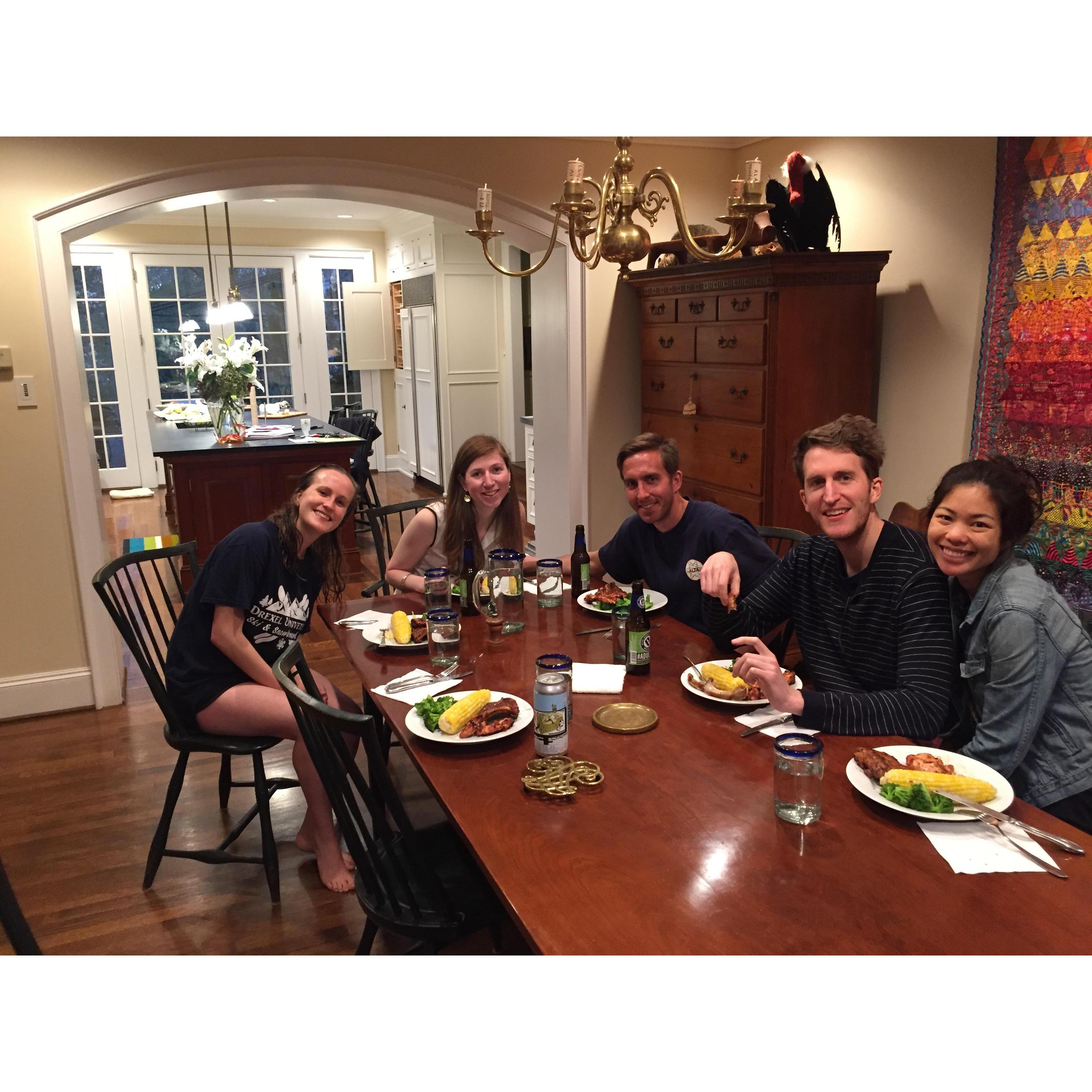 Archer family dinner and game night - April 2018
