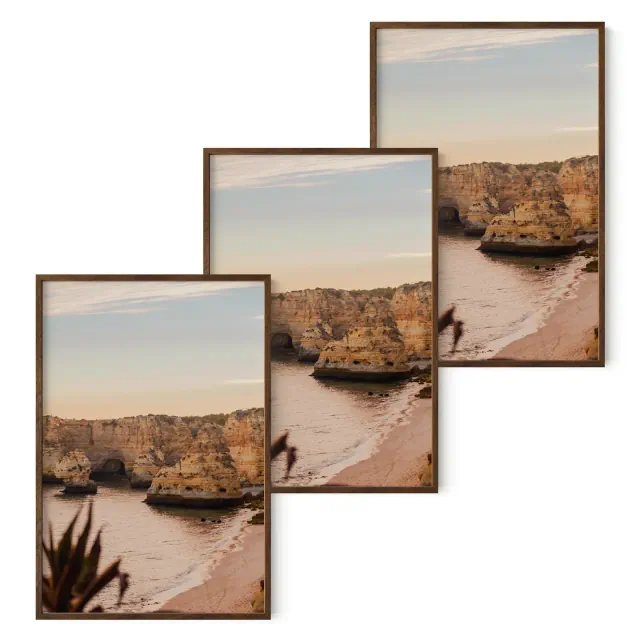 Haus and Hues Set of 3 Picture Frame with Plexiglass Cover, Walnut Oak, 24x36