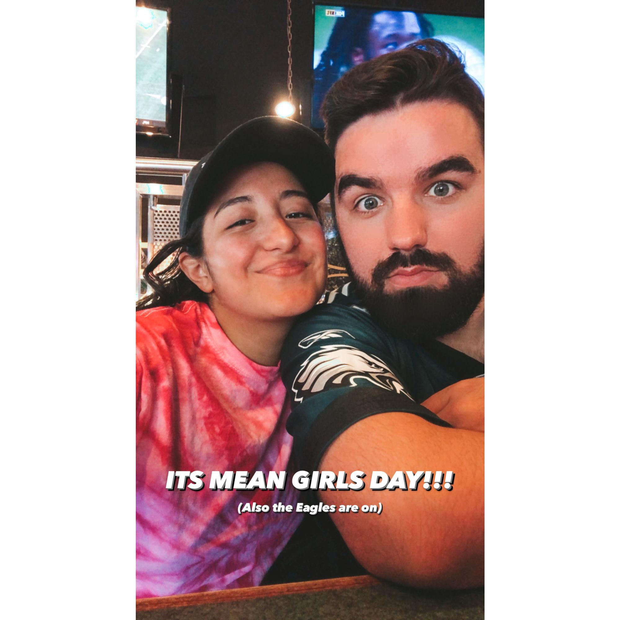 Jonathan and Yolany celebrating Mean Girls Day, which is now the wedding date!