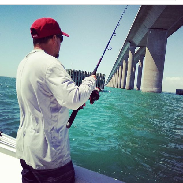 Chris fishing under the Skyway. One of his favorite things to do.
