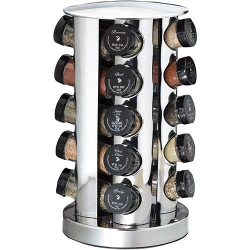 Kamenstein 20-Jar Pre-Filled Stainless Steel Spice Rack