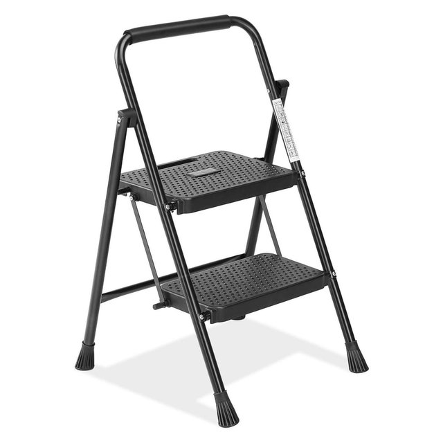 MyDepot 2 Step Ladder Portable Foldable Footrest with Non-Slip Pedal