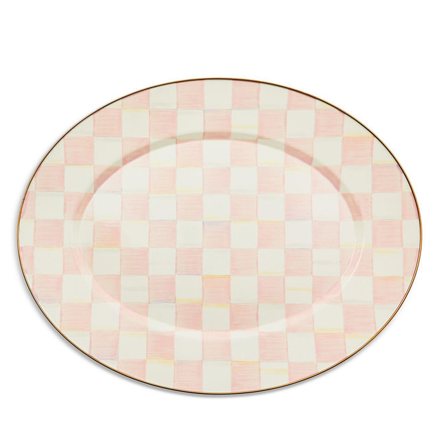 Mackenzie-Childs Rosy Check Large Oval Platter