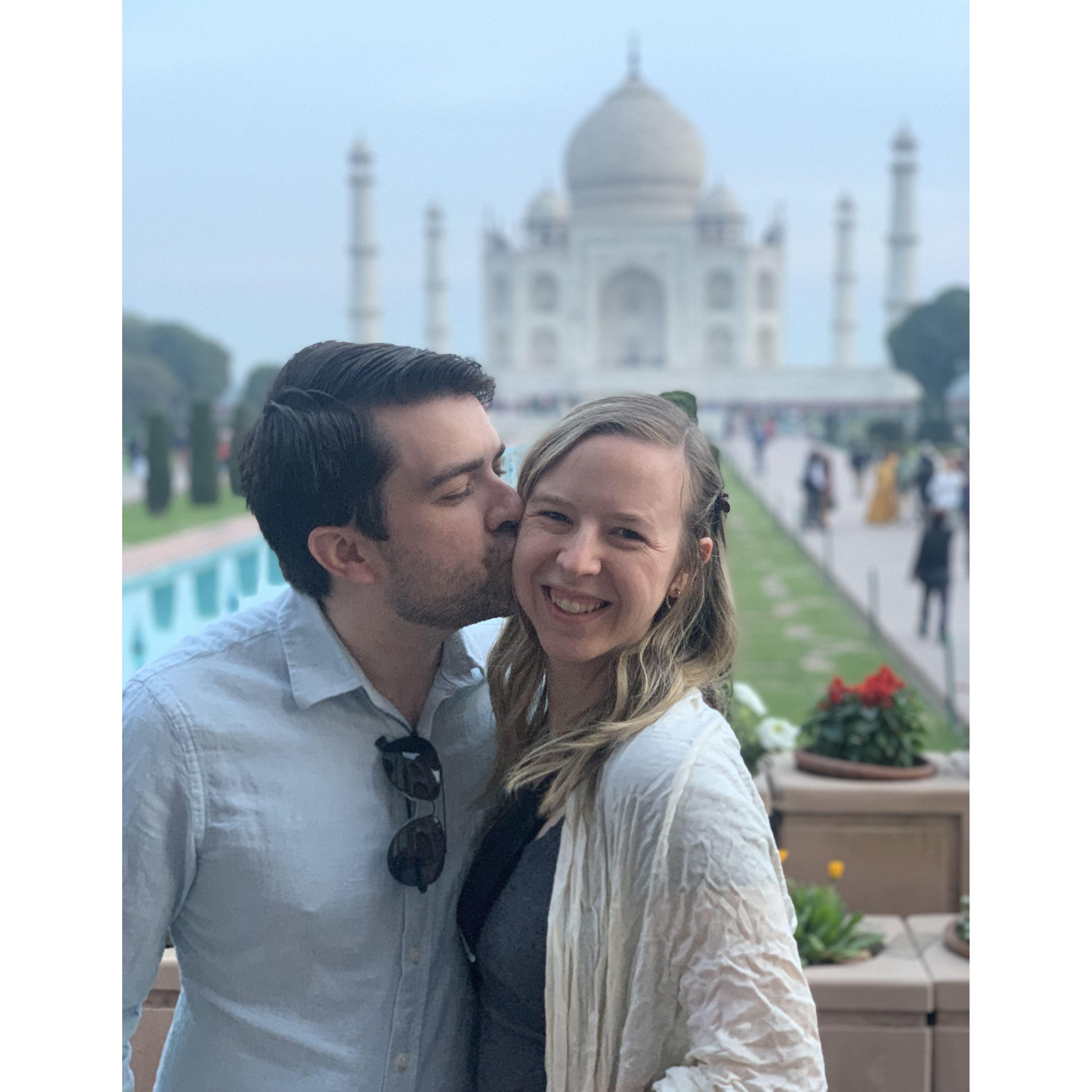 Feeling the love in front of one of the grandest symbols of love