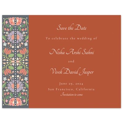 Light Rust, Orange Wedding Digital Save the Date - Suraya Landscape