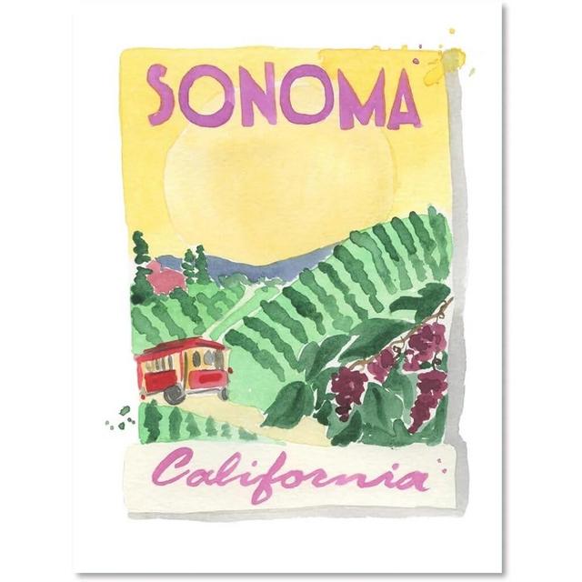 FURBISH Travel Wall Art Print - Sonoma Matchbook - Aesthetic Wall Decor, Modern Wall Art, Preppy Room Decor for Living Room, Bedroom - California Poster (5X7, Unframed)