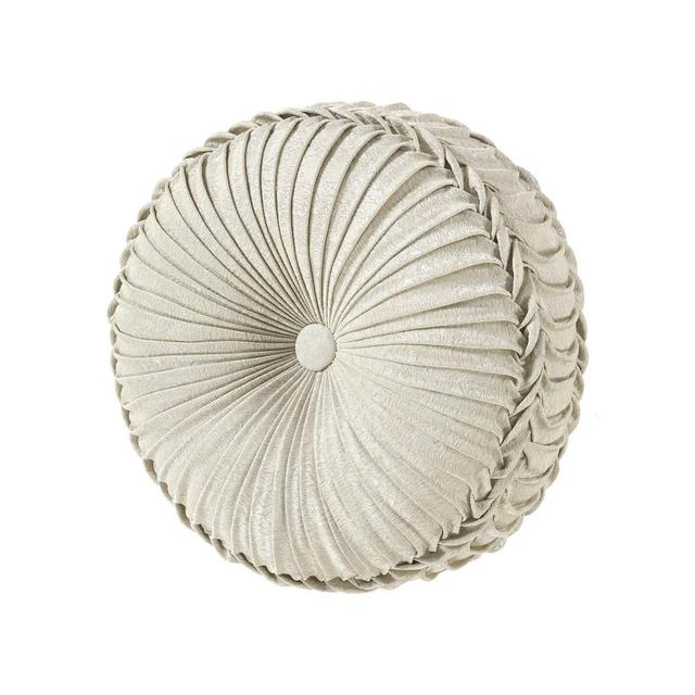 J Queen New York Celine Tufted Round Decorative Pillow, 15" x 15"