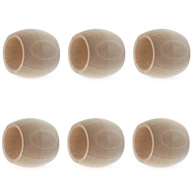 BestPysanky 6 Unfinished Russian Wooden Napkin Rings 1.15 Outer Diameter