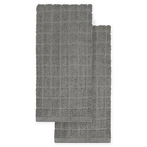 KitchenSmart Colors - KitchenSmart® Colors 2-Pack Solid Kitchen Towels in Grey