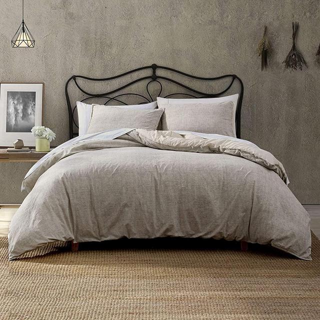 Brielle Callan 100% Cotton Texture Printed Comforter Set, Taupe, Full/Queen