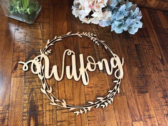 Last Name Wooden Sign from Etsy