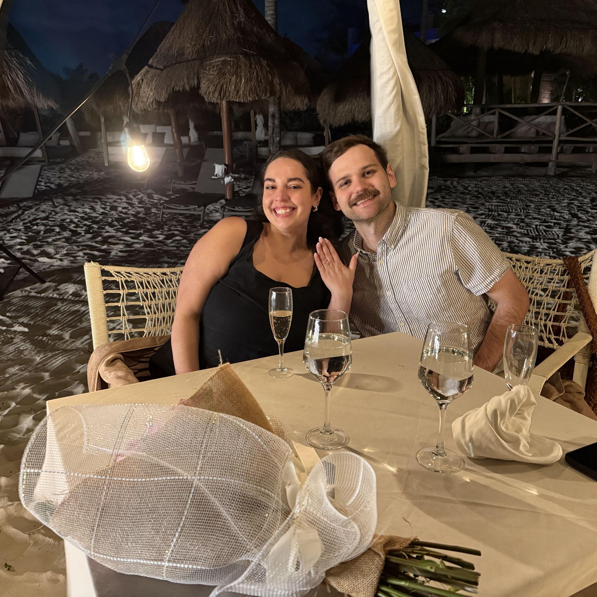 The night Jett proposed - it was the windiest night ever lol