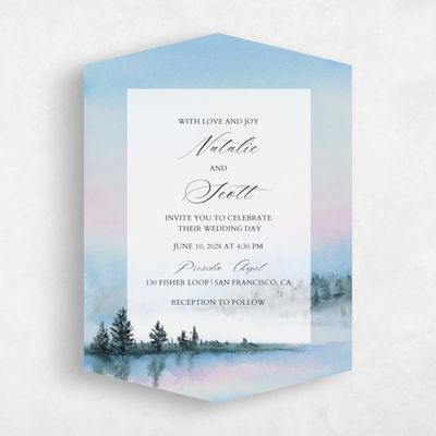 Blue Diamond Wedding Invitation - Colt Portrait