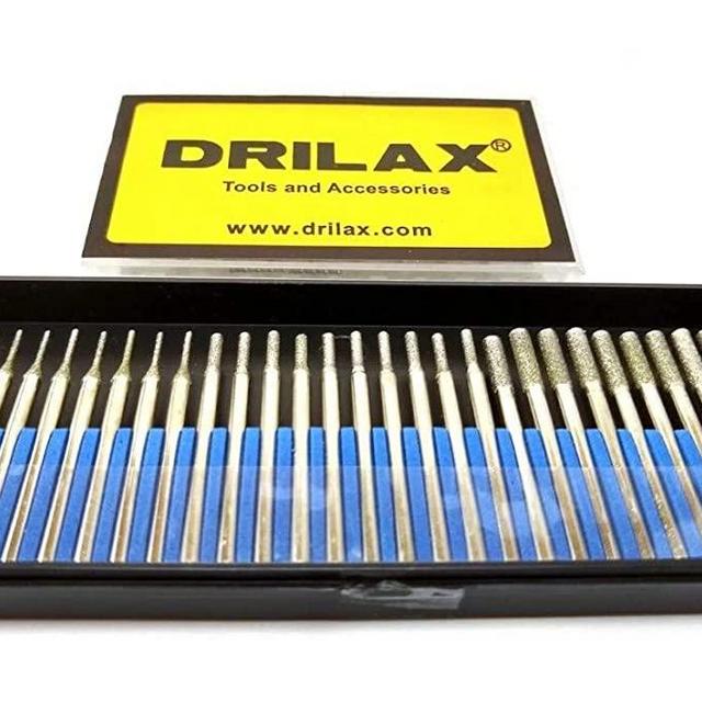 30 pcs SET 10 pcs. 1mm 10pcs. 2mm 10 pcs. 3mm Diamond Drill Bit Cylindrical Burr Kit Jewelry Beach Sea Glass Shells Gemstones Lapidary 30pcs. 1 mm 2 mm 3mm (1/8")