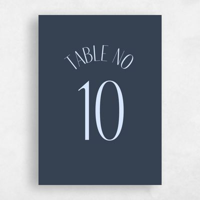 Grayed Navy, Blue Wedding Table Number - Lark