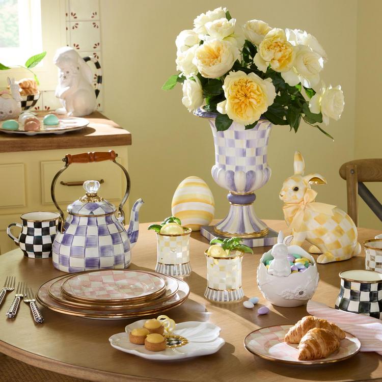 MacKenzie-Childs, Violet Check Tea Kettle | Zola