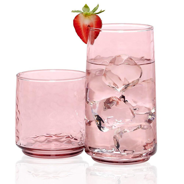 Anchor Hocking Rosewater Brockhill Drinking Glasses (16-Pieces, 12-ounce and 18-ounce, dishwasher safe)