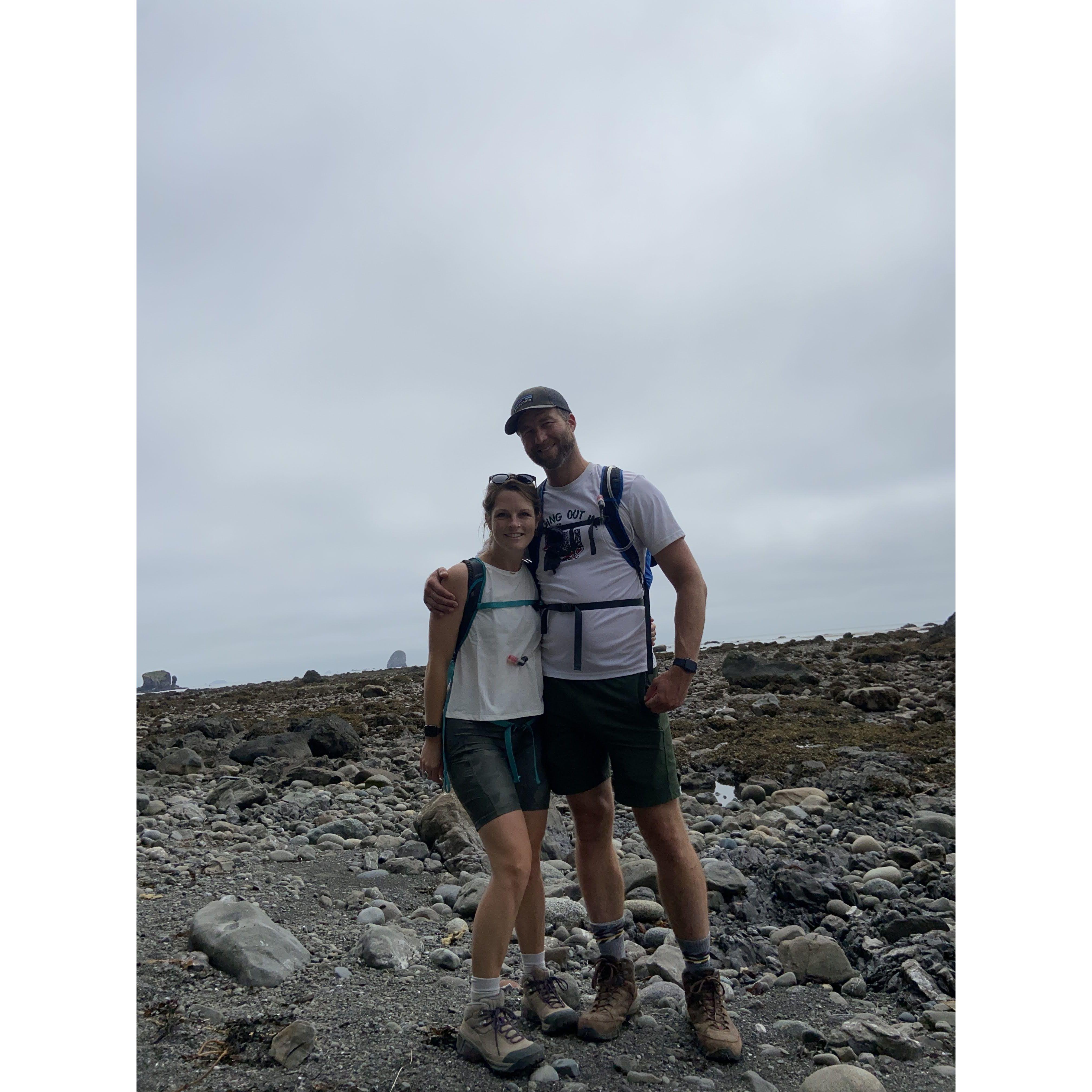 olympic national park, summer 2022, shortly before seeing a black bear and her two cubs further up the beach